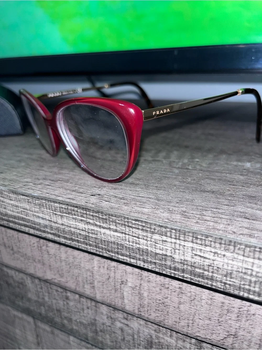 Prada Black Textured Eyewear Clamshell Case